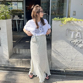 Polka dot long skirt