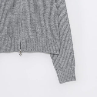 High-neck zip-up cardigan