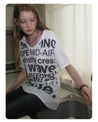 [NECY] Original Letter Stud Slim Line T
