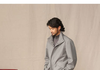 [CULTUM] Merino Wool Blend Stand Collar Jacket