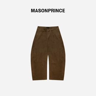 [MASONPRINCE] Curved Double Pleat Wide Pants