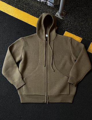 People Merino Wool Knit Zip-Up Hoodie (High Q)