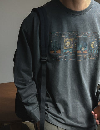 [Long Sleeve] Ethnic Inca Printed Tee (3 colors)