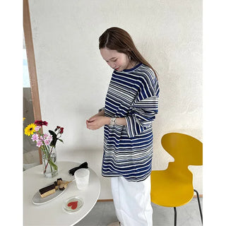 Oversized striped T-shirt - P000HRJI