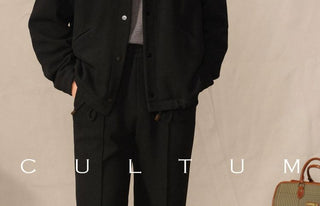 [CULTUM] Knit Collar Snap Button Jacket