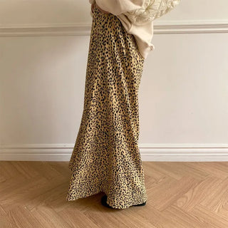 rizel leopard long skirt