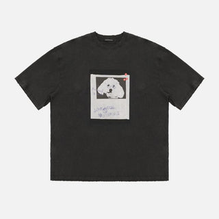 [MASONPRINCE] Graffiti Dog Print Washed Tee