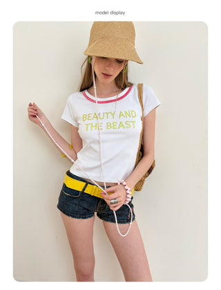 [NECY] Glitter Neckline Rhinestone Short