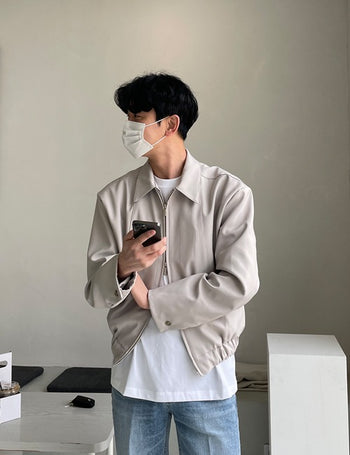 Men's Minimal Collared Blouson (3 colors)