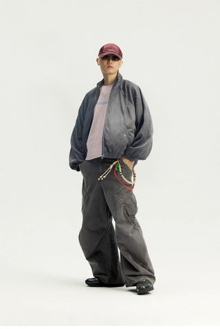 [Monterest] Washed Mesh Oversized Track Jacket