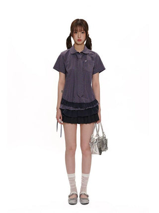 [Moromoro2] Lace Trim Ribbed Half Socks