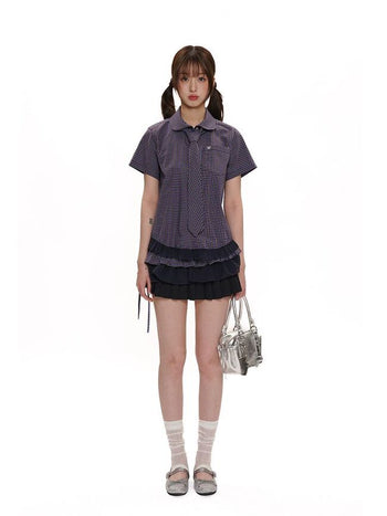 [Moromoro2] Lace Trim Ribbed Half Socks