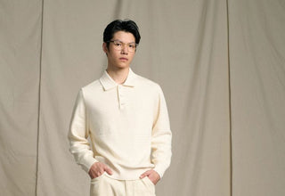 [CULTUM] Wool Blend Ivy Style Polo Knit Sweater