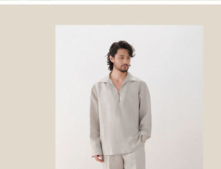 [CULTUM] Relaxed Deep V-neck Shirt