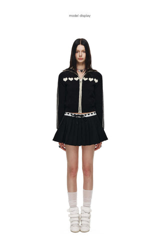 [NECY] Love Waistband Pleated Mini Skirt (2color)