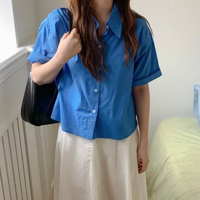 Cotton short-sleeved shirt