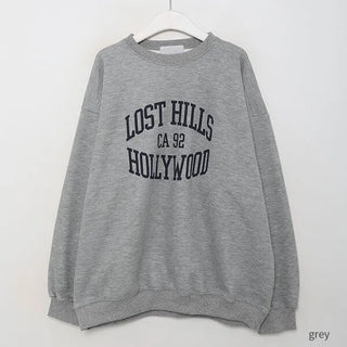 Brushed fleece lettering sweatshirt