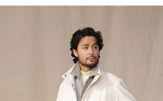 [CULTUM] Merino Wool Blend Stand Collar Jacket