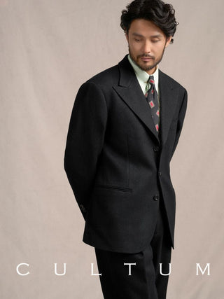 [CULTUM] 1930s Wool Twill Peak Lapel Suit