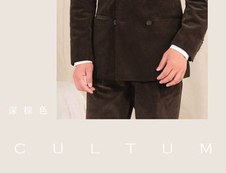 [CULTUM] Double-Breasted Cotton Corduroy Suit Set