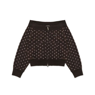 [Moromoro2] Distressed Star Print Off-Shoulder  Sweatshirt
