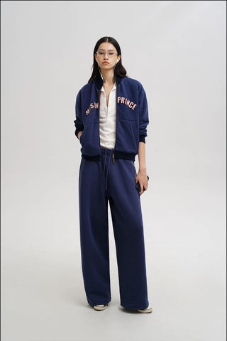 [MASONPRINCE] Royal Blue Fleece-lined Sweatshirt Set