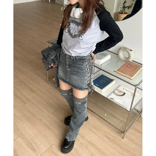 Side-shirred T-shirt