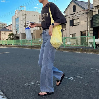 slim boot-cut long jeans