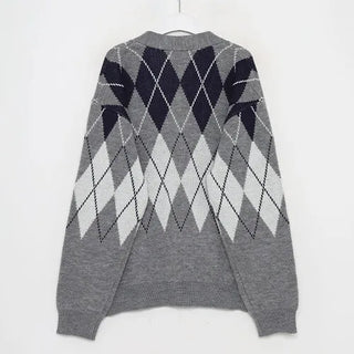 Argyle knit cardigan