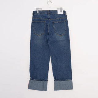 Rolled-up denim pants