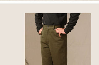 [CULTUM] Washed Cotton Cavalry Twill Straight Pants