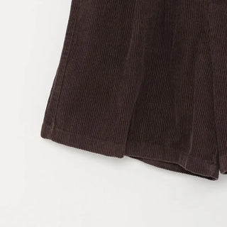 Two-pleat corduroy shorts