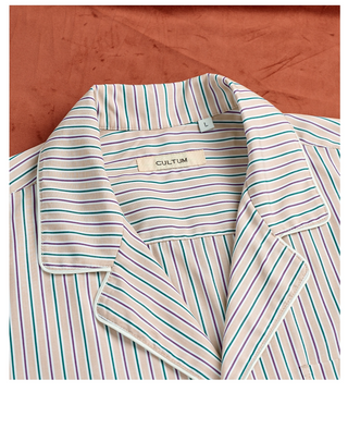 [CULTUM] Piped Stripe Pajama Set