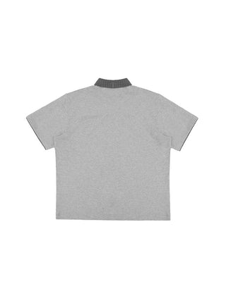 [MASONPRINCE] Check Collar Pique Cotton Polo