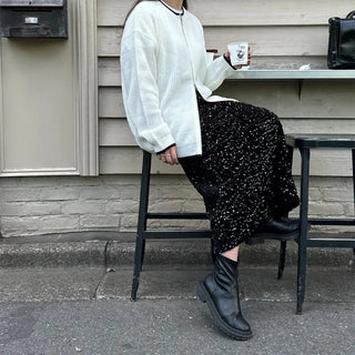 Sequined long skirt