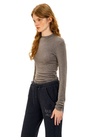 [Moromoro2] Lyocell Blend Crew Neck Long Sleeve  Tee