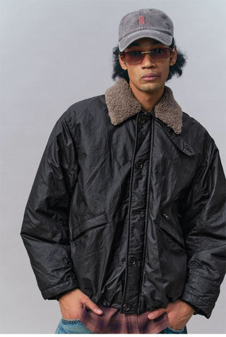 [Monterest] Detachable Fur Collar Deck Jacket