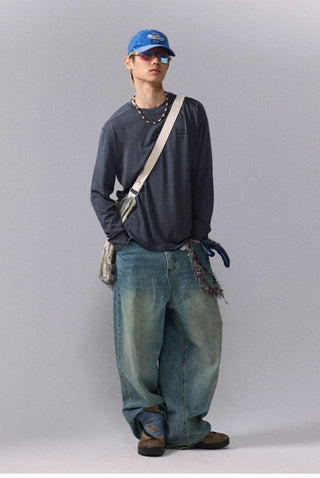 [Monterest] Merino Wool Blend Relaxed Long Sleeve Tee