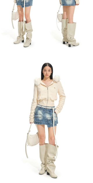 [NOTAWEAR] Multi-Pocket Denim Mini Skirt