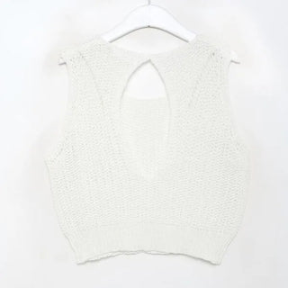 Back-cut low-gauge sleeveless knit