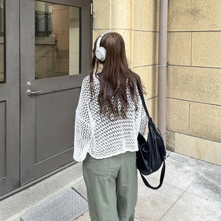 Perforated Cropped Knit