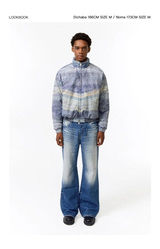 CONP Faux Lace Denim Quilted Jacket