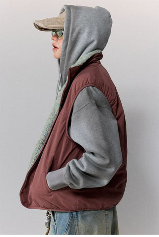 [Monterest] Reversible Fleece Stand Collar Vest