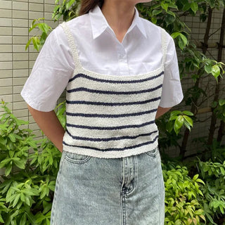 Cotton color short-sleeved shirt