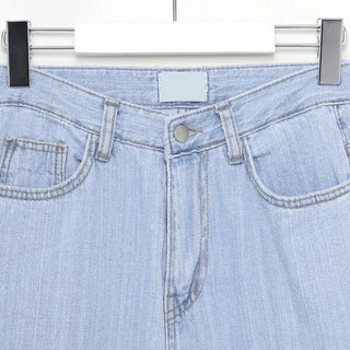 Wide straight denim pants