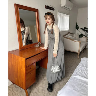 Shirred Long Camisole Dress
