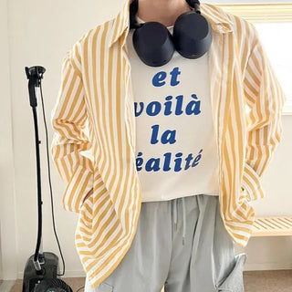 Oversized striped shirt