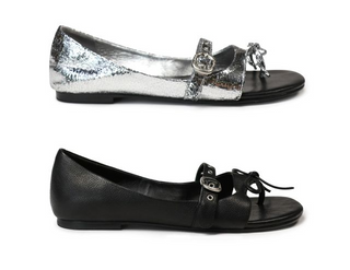 [moromoro2] Leather Bow Ballet Sandals