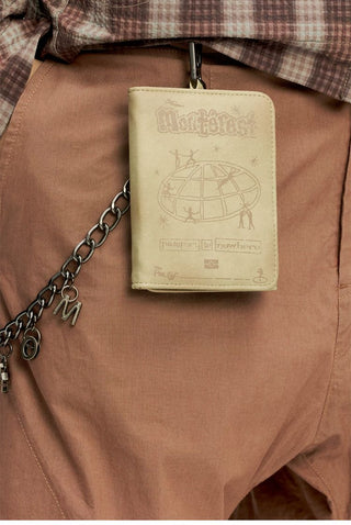 [Monterest] PU Leather Tri-Fold Passport Wallet with Chain