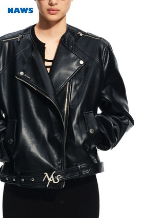 [NOTAWEAR] Satin Biker Leather Jacket